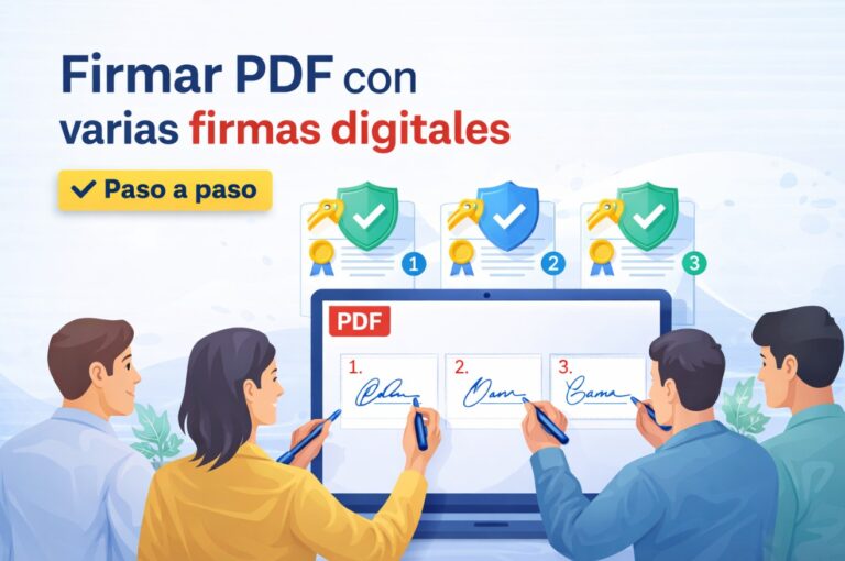 Firmar PDF con varias firmas digitales paso a paso en ordenador entre varias personas